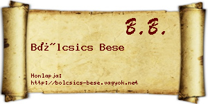 Bölcsics Bese névjegykártya